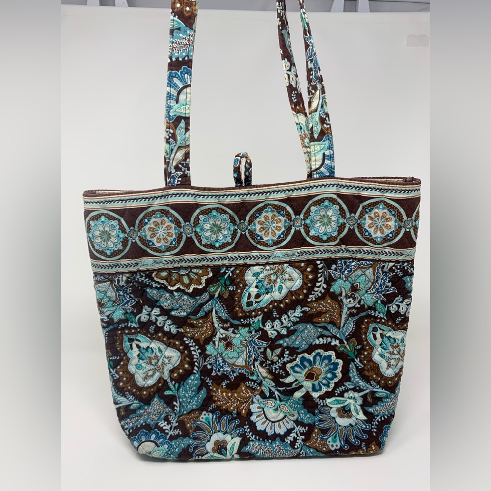 Vera Bradley Tote in Java Blue (missing button)